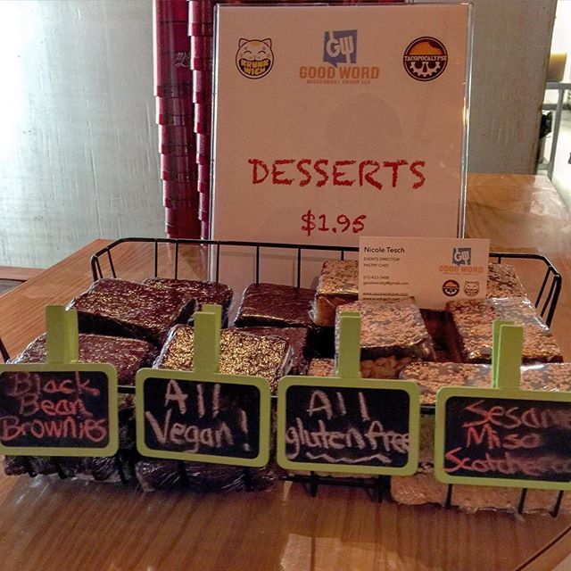 Our fantastic Pastry Chef has created these treats for our new line of Good Word Vegan Desserts! Yes, they are Vegan, but you wouldn't know the difference if we didn't tell you...